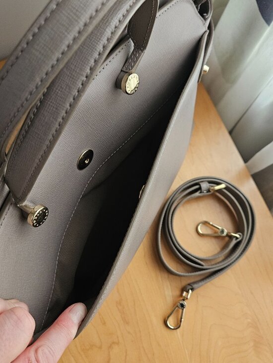 Furla structured grey taupe Satchel with removable strap - Picture 2 of 14